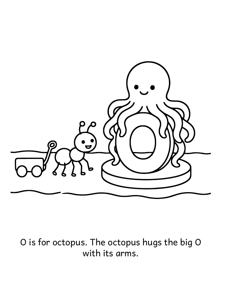 Letter O coloring page