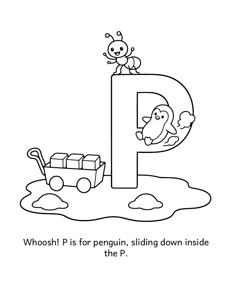 Letter P coloring page