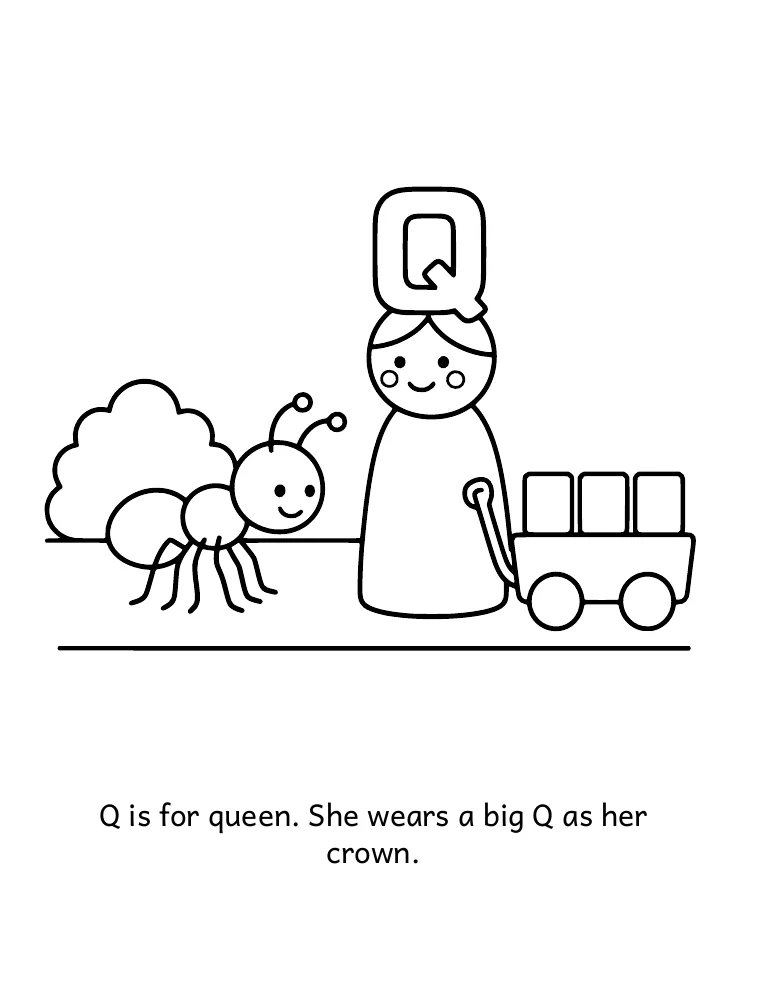 Letter Q coloring page