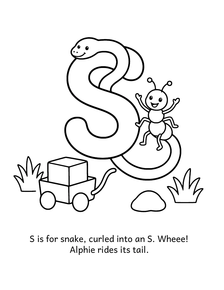 Letter S coloring page