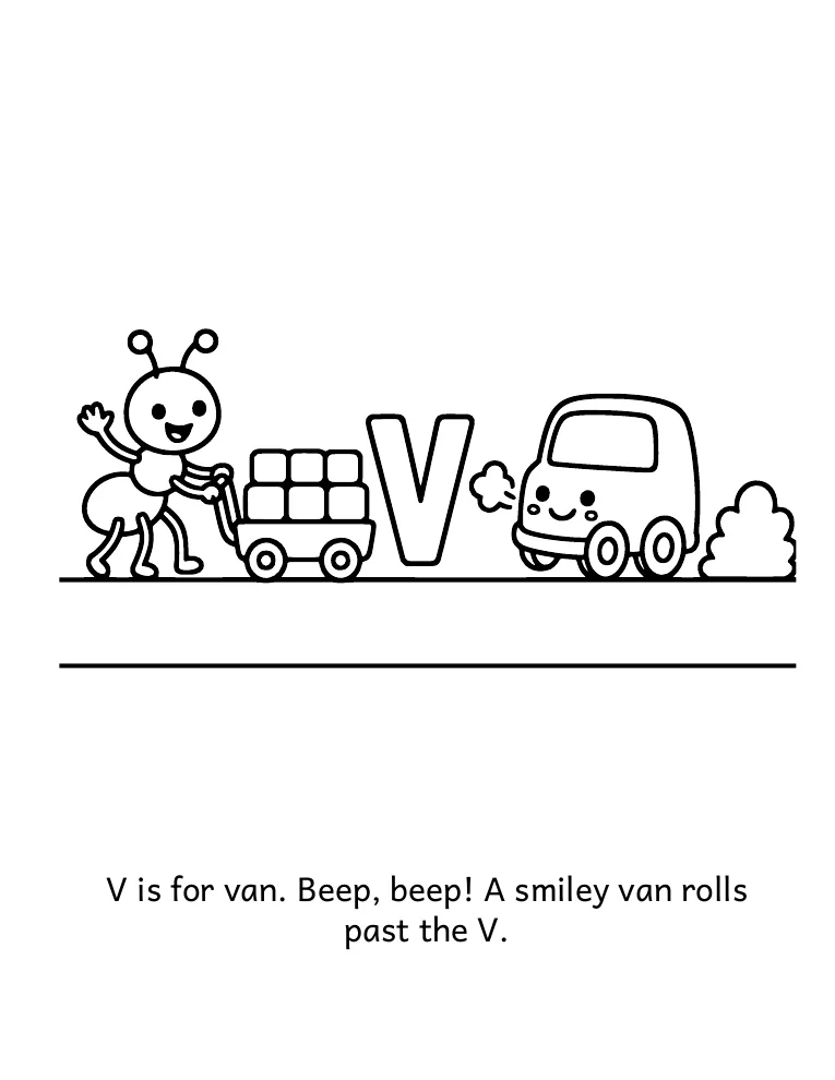Letter V coloring page