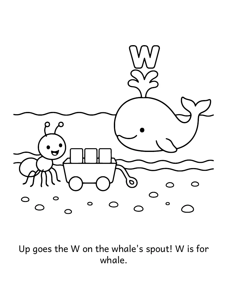 Letter W coloring page