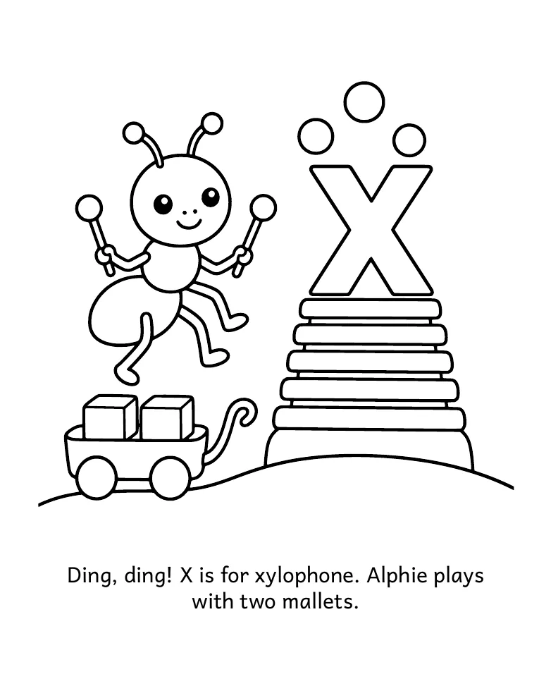 Letter X coloring page
