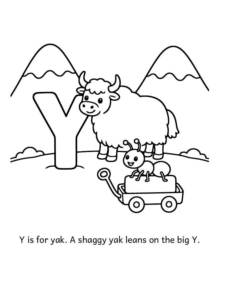 Letter Y coloring page