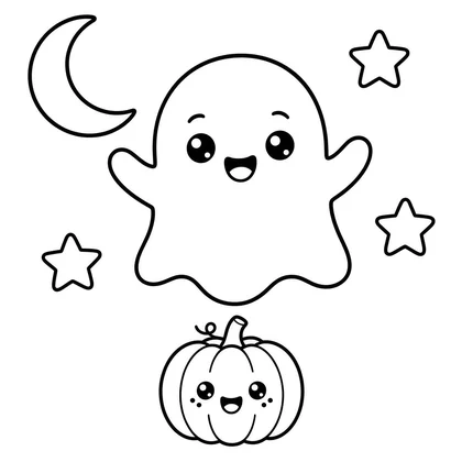 Friendly ghost coloring page