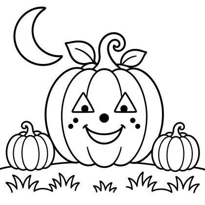Smiling pumpkin coloring page