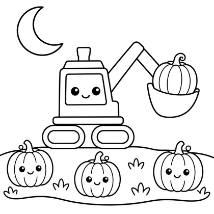 Scoop in the pumpkin patch coloring page