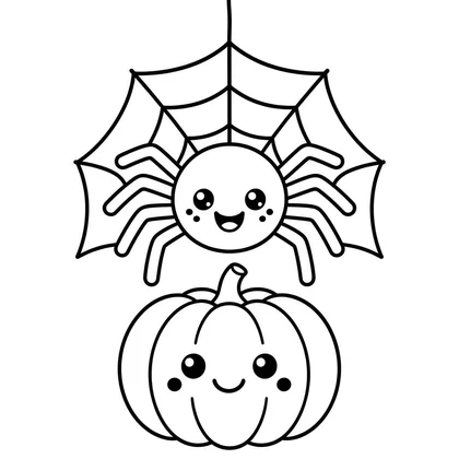 Friendly spider coloring page
