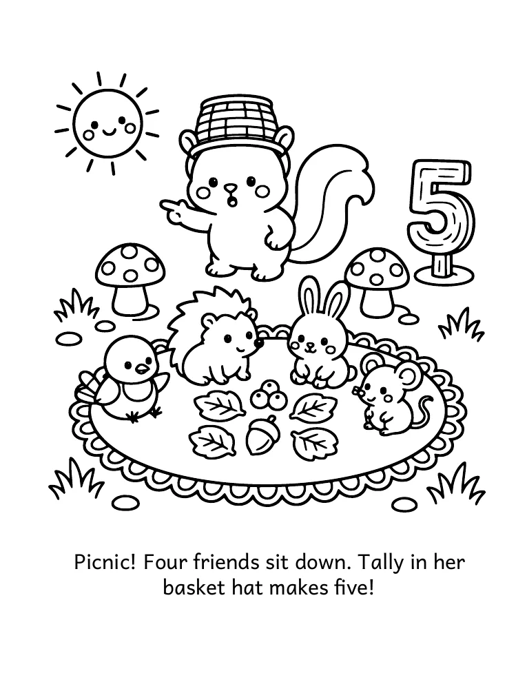 Number 5 coloring page