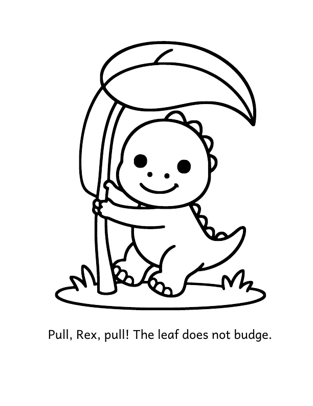 Picture 2 of The Enormous Leaf: Pull, Rex, pull! The leaf does not budge.