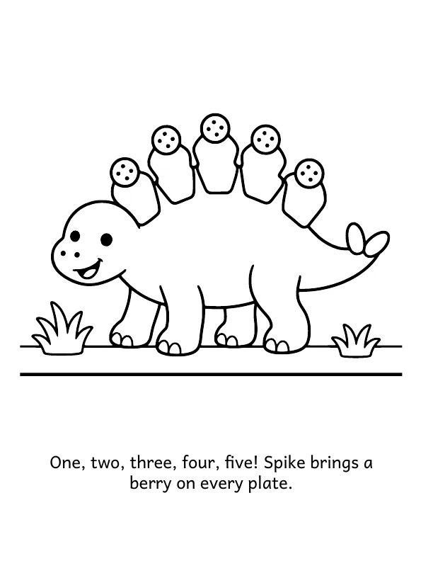 Picture 3 of The Great Berry Pile: One, two, three, four, five! Spike brings a berry on every plate.