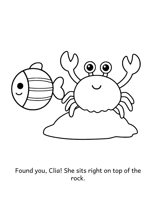 Picture 2 of The Reef Hide-and-Seek: Found you, Clia! She sits right on top of the rock.
