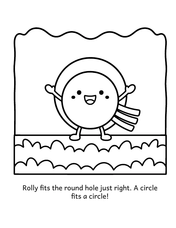 Picture 2 of The Shape Doors: Rolly fits the round hole just right. A circle fits a circle!
